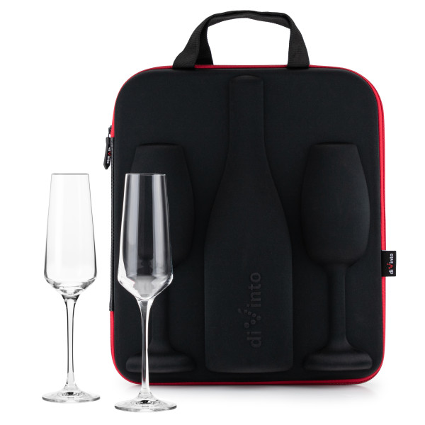 diVinto Etui für Prosecco und Champagner mit Sektglas Avant